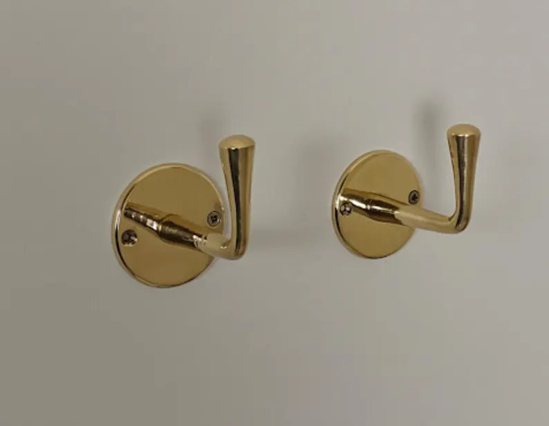 Solid Unlacquered Brass Wall Hook