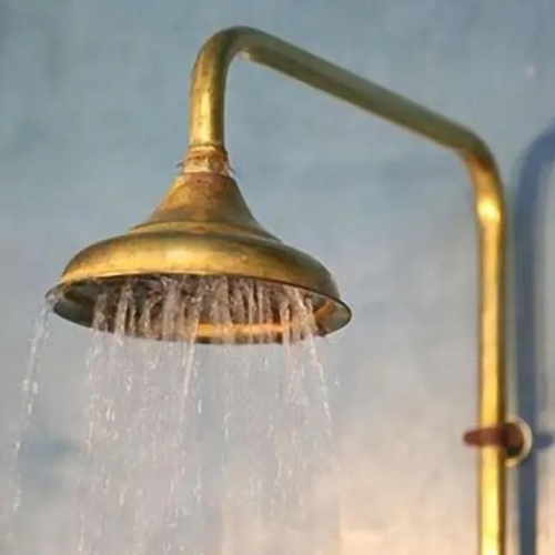 Handmade Unlacquered Brass Shower Head: Moroccan Bathroom Decor