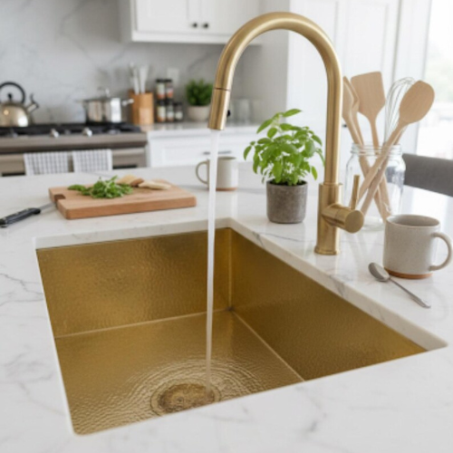 Authentic Moroccan Hand-Hammered Brass Kitchen Sink