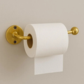 Unlacquered Brass Toilet Roll Holder: Solid Brass, Wall Mounted