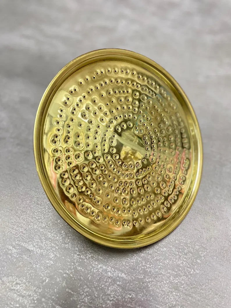 Handmade Unlacquered Brass Shower Head: Moroccan Bathroom Decor