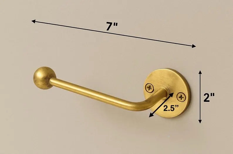 Unlacquered Brass Toilet Roll Holder: Solid Brass, Wall Mounted