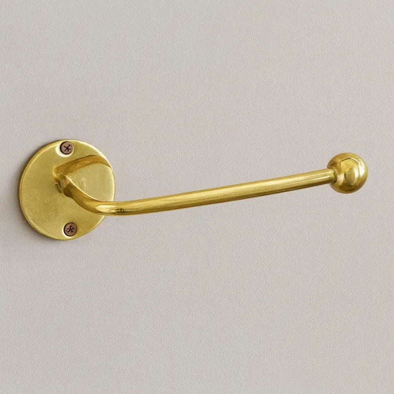 Unlacquered Brass Toilet Roll Holder: Solid Brass, Wall Mounted
