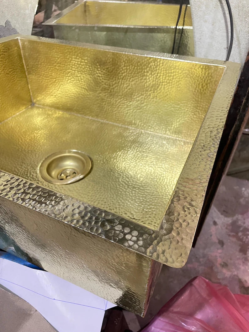Authentic Moroccan Hand-Hammered Brass Kitchen Sink